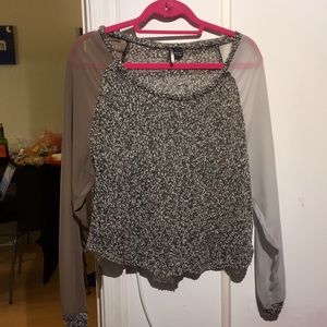 Long sleeve grey blouse